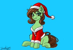 Size: 1216x832 | Tagged: safe, artist:starshine, derpibooru import, oc, christmas, clothes, coat, female, holiday, looking at you, mare, smiling