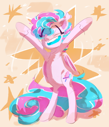 Size: 2550x3000 | Tagged: safe, artist:pakmur, derpibooru import, oc, oc:sweetie swirl, bat pony, pony, abstract background, commission, cute, happy, stars, ych result