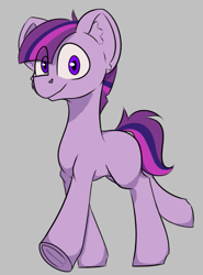 Size: 623x841 | Tagged: safe, alternate version, artist:cotarsis, derpibooru import, twilight sparkle, pony, g4, gray background, looking at you, simple background, solo