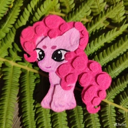 Size: 960x960 | Tagged: safe, artist:sofia metropolskaya, derpibooru import, pinkie pie, earth pony, g4, chibi, craft, cute, diapinkes, felt, felting, handmade, looking away, photo, smiling, standing