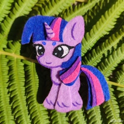 Size: 960x960 | Tagged: safe, artist:sofia metropolskaya, derpibooru import, twilight sparkle, g4, chibi, craft, cute, felt, felting, handmade, looking away, photo, smiling, standing, twiabetes