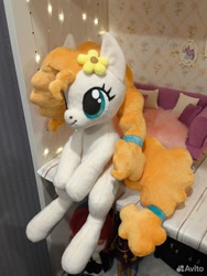 Size: 720x960 | Tagged: safe, artist:elizaveta medved, derpibooru import, earth pony, cute, handmade, looking away, photo, plushie, sitting, smiling, toy