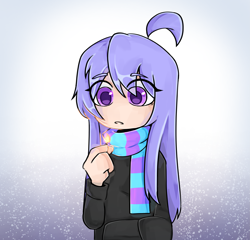 Size: 3775x3618 | Tagged: safe, artist:lamaka, derpibooru import, oc, oc:critic, human, clothes, female, hoodie, humanized, humanized oc, long hair, match, scarf, село