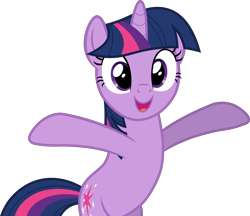 Size: 4785x4126 | Tagged: safe, artist:firlin123, derpibooru import, twilight sparkle, unicorn twilight, pony, unicorn, g4, sweet and elite, .svg available, absurd resolution, bipedal, cute, female, happy, horn, mare, my little pony: friendship is magic, open mouth, simple background, smiling, solo, spread hooves, svg, transparent background, twiabetes, vector