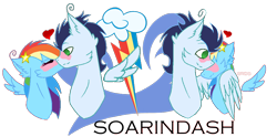 Size: 924x460 | Tagged: safe, artist:soarinrainbowdash3, derpibooru import, rainbow dash, soarin', pegasus, pony, g4, female, male, mare, shipping, soarindash, stallion, straight