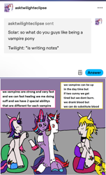 Size: 1179x1945 | Tagged: safe, artist:ask-luciavampire, derpibooru import, oc, pony, undead, vampire, vampony, ask, multiple heads, tumblr, two heads