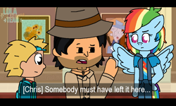 Size: 1000x600 | Tagged: safe, artist:noi kincade, derpibooru import, rainbow dash, anthro, human, pegasus, g4, arnold shortman, chris mclean, detective, female, hey arnold, male, total drama