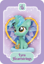 Size: 840x1206 | Tagged: safe, derpibooru import, lyra heartstrings, pony, unicorn, g4, cute, female, horn, kwistal fwenz, lyrabetes, lyre, mare, merchandise, musical instrument, official, sitting, smiling, solo, tail, toy