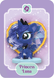 Size: 840x1206 | Tagged: safe, derpibooru import, princess luna, alicorn, pony, g4, cute, female, hoof shoes, jewelry, kwistal fwenz, lunabetes, mare, merchandise, mighty jaxx, official, peytral, princess shoes, regalia, smiling, solo, spread wings, tail, tiara, toy, wings