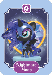 Size: 840x1206 | Tagged: safe, derpibooru import, nightmare moon, alicorn, pony, g4, armor, cute, female, helmet, hoof shoes, horn, kwistal fwenz, mare, merchandise, mighty jaxx, moonabetes, official, princess shoes, solo, spread wings, tail, toy, wings