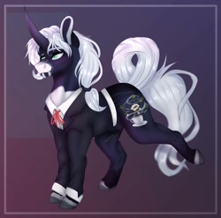 Size: 1880x1859 | Tagged: safe, artist:charlotte38, derpibooru import, oc, oc only, unicorn, clothes, horn, male, nudity, sheath, solo, stallion