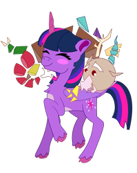 Size: 1311x1649 | Tagged: safe, artist:prixy05, derpibooru import, discord, twilight sparkle, alicorn, draconequus, pony, g4, discolight, duo, duo male and female, female, male, mare, shipping, simple background, straight, transparent background