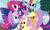 Size: 2400x1432 | Tagged: safe, artist:spindlespice, derpibooru import, applejack, fluttershy, pinkie pie, princess twilight 2.0, rainbow dash, rarity, twilight sparkle, twilight sparkle (alicorn), alicorn, earth pony, pegasus, pony, unicorn, g4, bittersweet, crown, female, horn, jewelry, mane six, mane six opening poses, mare, my little pony: friendship is magic, older, older applejack, older fluttershy, older mane six, older pinkie pie, older rainbow dash, older rarity, older twilight, older twilight sparkle (alicorn), peytral, regalia, size difference