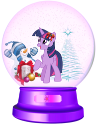 Size: 1700x2177 | Tagged: safe, artist:lizzmcclin, derpibooru import, twilight sparkle, twilight sparkle (alicorn), alicorn, pony, g4, christmas, christmas tree, cute, holiday, simple background, snow globe, solo, transparent background, tree, twiabetes