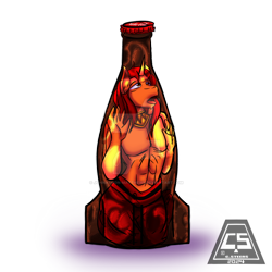 Size: 894x894 | Tagged: safe, artist:adhiguna, artist:hachimitsu-ink, artist:johnathon-matthews, derpibooru import, oc, oc:khunis jirall, alicorn, anthro, genie pony, pony, bottle, deviantart watermark, genie, genie bottle, itty bitty livingspace, nuka cola, obtrusive watermark, personal watermark, simple background, solo, transparent background, watermark