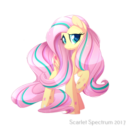 Size: 1050x1050 | Tagged: safe, artist:scarlet-spectrum, derpibooru import, fluttershy, pegasus, pony, g4, beautiful, cute, female, looking at you, mare, rainbow power, raised hoof, raised leg, shyabetes, simple background, solo, transparent background