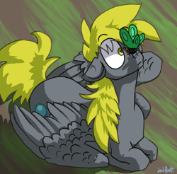 Size: 1100x1084 | Tagged: safe, artist:lawkbutt, derpibooru import, derpy hooves, pegasus, pony, g4, female, solo