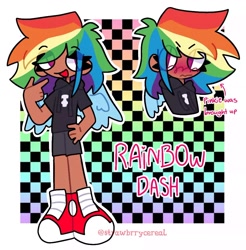 Size: 1024x1041 | Tagged: safe, artist:strawbrrycereal, derpibooru import, rainbow dash, human, g4, humanized