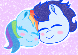 Size: 2774x1976 | Tagged: safe, artist:starflowerpony, derpibooru import, rainbow dash, soarin', pegasus, pony, g4, cute, dashabetes, female, heartwarming, male, mare, primal, rainbow dash is best pony, shipping, soarinbetes, soarindash, stallion, straight, sweet dreams fuel