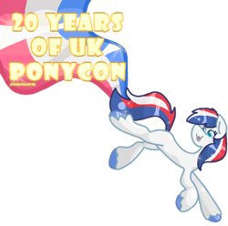 Size: 1920x1907 | Tagged: safe, artist:weevillov3r, derpibooru import, oc, oc only, oc:britannia (uk ponycon), pony, :3, colored hooves, cute, female, hooves, looking back, mare, mascot, open mouth, open smile, simple background, smiling, solo, sparkly, transparent background, uk ponycon