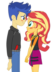 Size: 1900x2628 | Tagged: safe, alternate version, artist:gmaplay, derpibooru import, edit, flash sentry, sunset shimmer, better together, equestria girls, g4, duo, female, flashimmer, male, shipping, simple background, straight, transparent background, vector