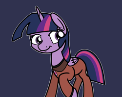 Size: 2048x1622 | Tagged: safe, artist:ewoudcponies, derpibooru import, twilight sparkle, twilight sparkle (alicorn), alicorn, pony, g4, blue background, clothes, dark blue background, female, mare, outline, raised hoof, raised leg, simple background, solo, uniform, white outline