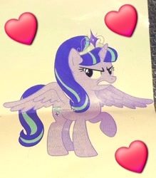 Size: 1011x1154 | Tagged: safe, derpibooru import, edit, starlight glimmer, alicorn, pony, g4, alicornified, female, heart, jewelry, mare, race swap, s5 starlight, solo, starlicorn, tiara