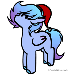 Size: 3000x3000 | Tagged: safe, artist:purple wingshade, derpibooru import, oc, oc only, oc:crystal cloud, pegasus, pony, christmas, female, hat, holiday, mare, santa hat, solo