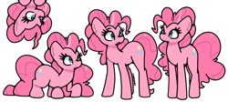 Size: 3876x1736 | Tagged: safe, artist:kindakismet, derpibooru import, pinkie pie, earth pony, pony, g4, group, multeity, self paradox, self ponidox, simple background, too much pink energy is dangerous, white background