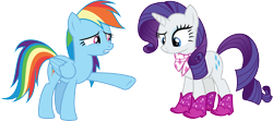 Size: 6758x3000 | Tagged: safe, artist:cloudy glow, derpibooru import, rainbow dash, rarity, g4, the end in friend, my little pony: friendship is magic, simple background, transparent background, vector