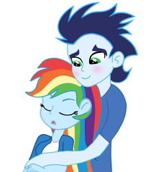 Size: 1280x1343 | Tagged: safe, artist:soarindasher10, derpibooru import, rainbow dash, soarin', human, equestria girls, g4, female, male, shipping, simple background, soarindash, straight, transparent background