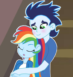 Size: 1280x1343 | Tagged: safe, artist:soarindasher10, derpibooru import, rainbow dash, soarin', human, equestria girls, g4, cute, dashabetes, female, heartwarming, male, primal, rainbow dash is best human, shipping, soarinbetes, soarindash, straight, sweet dreams fuel