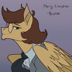 Size: 3000x3000 | Tagged: safe, artist:brainiac, derpibooru import, oc, oc:type writer, pegasus, bust, christmas, holiday, male, solo, stallion, text