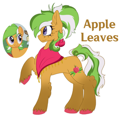 Size: 2005x1921 | Tagged: safe, artist:brybrychan, artist:bryonythewolf, derpibooru import, part of a series, part of a set, apple leaves, earth pony, pony, g4, apple family member, background pony, clothes, female, hock fluff, mare, poncho, profile, raised hoof, raised leg, simple background, solo, transparent background, unshorn fetlocks