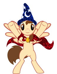 Size: 3521x4540 | Tagged: safe, artist:bubbacheezit, derpibooru import, oc, oc only, oc:caleb, alicorn, pony, g4, bipedal, cape, clothes, hat, male, simple background, solo, sorcerer, stallion, transparent background