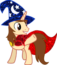 Size: 1024x1156 | Tagged: safe, artist:bubbacheezit, derpibooru import, oc, oc only, oc:caleb, alicorn, g4, cape, clothes, hat, male, simple background, sorcerer, transparent background