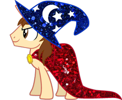 Size: 1280x1053 | Tagged: safe, artist:bubbacheezit, derpibooru import, oc, oc:caleb, alicorn, g4, cape, clothes, hat, male, simple background, solo, sorcerer, transparent background