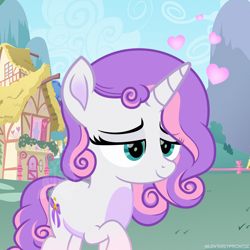 Size: 2000x2000 | Tagged: safe, artist:lovinglypromise, derpibooru import, sweetie belle, pony, g4, alternate design, heart, solo