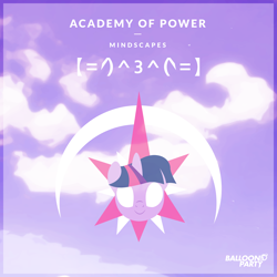 Size: 4096x4096 | Tagged: safe, derpibooru import, twilight sparkle, pony, unicorn, g4, 2014, absurd resolution, album cover, artifact, balloon party, brony history, brony music, female, horn, logo, mare, meta, nostalgia, old art, parody, porter robinson, solo