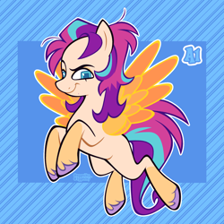 Size: 3000x3000 | Tagged: safe, artist:3ggmilky, derpibooru import, oc, pegasus, pony, female, fusion:sunny starscout, fusion:zipp storm, mare, solo