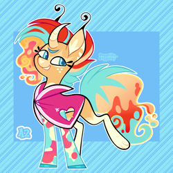 Size: 3000x3000 | Tagged: safe, artist:3ggmilky, derpibooru import, oc, pony, clothes, curved horn, female, horn, mare, solo