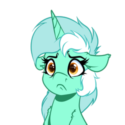 Size: 2449x2449 | Tagged: safe, artist:witchtaunter, derpibooru import, lyra heartstrings, pony, unicorn, g4, :c, ears, female, floppy ears, frown, horn, lyra is not amused, mare, simple background, sitting, solo, transparent background, unamused