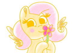 Size: 2774x1976 | Tagged: safe, artist:starflowerpony, derpibooru import, fluttershy, pegasus, pony, g4, female, flower, mare