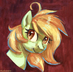 Size: 972x952 | Tagged: safe, artist:renka2802, derpibooru import, oc, oc only, pony, bust, gouache, portrait, solo, traditional art