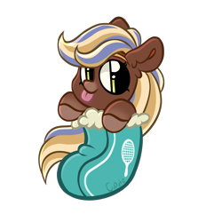 Size: 2048x2048 | Tagged: safe, artist:cupute, derpibooru import, earth pony, horse, pony, :p, big ears, blonde, blonde hair, blue hair, blue stripes, brown coat, cheap, chibi, christmas, christmas stocking, clothes, colored hooves, commission, ear fluff, ears, eyebrows, eyeshadow, female, fluffy hair, gradient hooves, gradient muzzle, hair streaks, hair stripe, holiday, hooves, long hair, long mane, looking at you, makeup, mare, multicolored hair, multicolored mane, pink eyeshadow, pink hooves, png, shoes, simple background, solo, stripes, tennis racket, tied mane, tilly (wild manes), tongue, tongue out, transparent background, wild manes, ych result, yellow hair, yellow mane