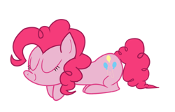 Size: 900x576 | Tagged: safe, artist:blackgryph0n, artist:doggyandi, derpibooru import, edit, pinkie pie, earth pony, pony, g4, .mov, closed mouth, cute, cutie mark, diapinkes, eyes closed, female, lying down, mare, party.mov, pony.mov, simple background, sleeping, smiling, solo, transparent background, vector