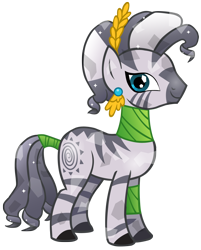 Size: 1488x1854 | Tagged: safe, artist:cloudy glow, derpibooru import, zecora, crystal pony, zebra, g4, alternate hairstyle, crystallized, ear piercing, earring, female, jewelry, laurel wreath, piercing, quadrupedal, simple background, solo, tail, tail wrap, transparent background, vector