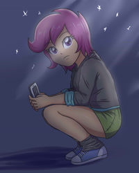 Size: 2598x3248 | Tagged: safe, artist:sumin6301, derpibooru import, scootaloo, human, equestria girls, g4, 2018, beautiful, cellphone, clothes, converse, cute, female, hoodie, iphone, legs, miniskirt, phone, shoes, skirt, skirtaloo, smartphone, socks, squatting, thighs