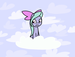 Size: 2048x1550 | Tagged: safe, artist:ewoudcponies, derpibooru import, flitter, pegasus, pony, g4, cloud, female, frown, looking offscreen, mare, on a cloud, outdoors, sitting, sitting on cloud, sky background, solo