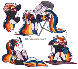 Size: 2756x2451 | Tagged: safe, artist:greenmaneheart, derpibooru import, oc, oc:primary shift, bat pony, pony, :i, chair, female, heterochromia, i mean i see, mare, solo